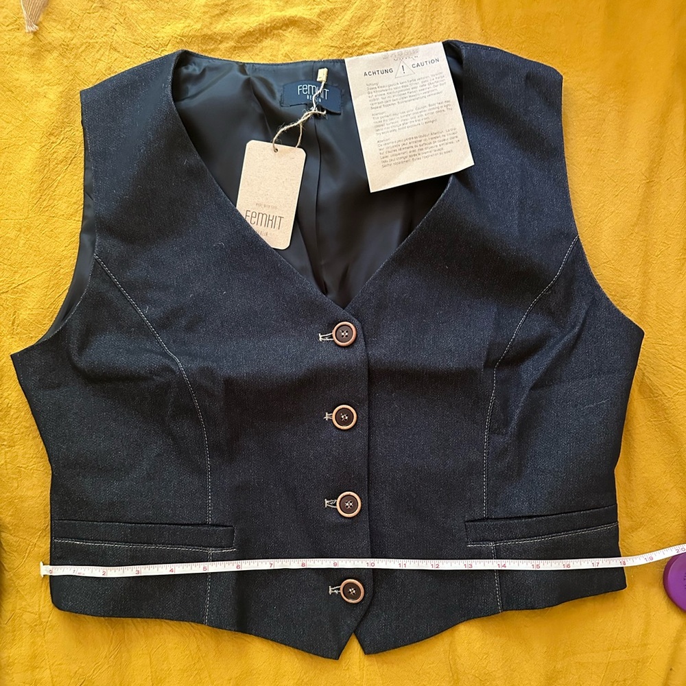 FEMKIT dark denim vest size 42 - Picture 9 of 9